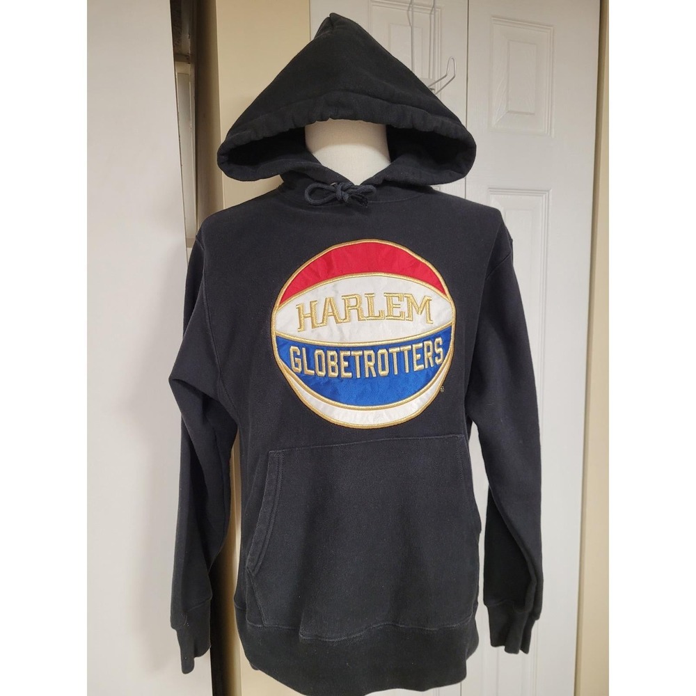 Champion Reverse Weave Harlem Globetrotters Hoodie Unisex M Black Excellent